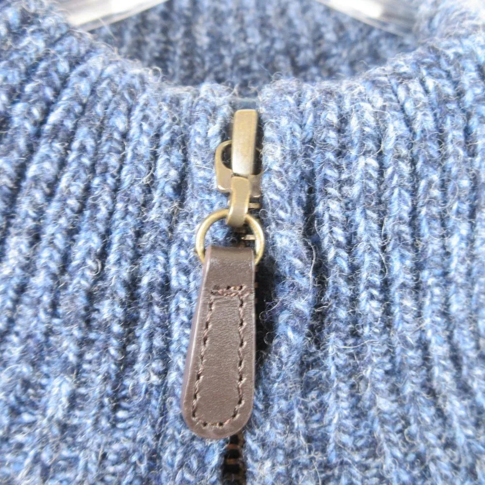 L.L. Bean Sweater Jacket Size M Zippered Flannel Lined - Picture 4 of 10